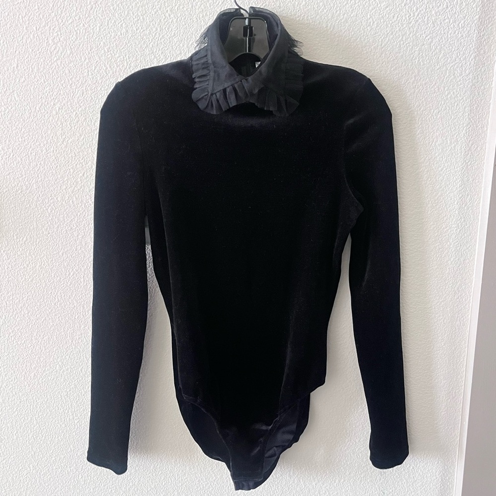 DIOR Black Velvet Bodysuit
